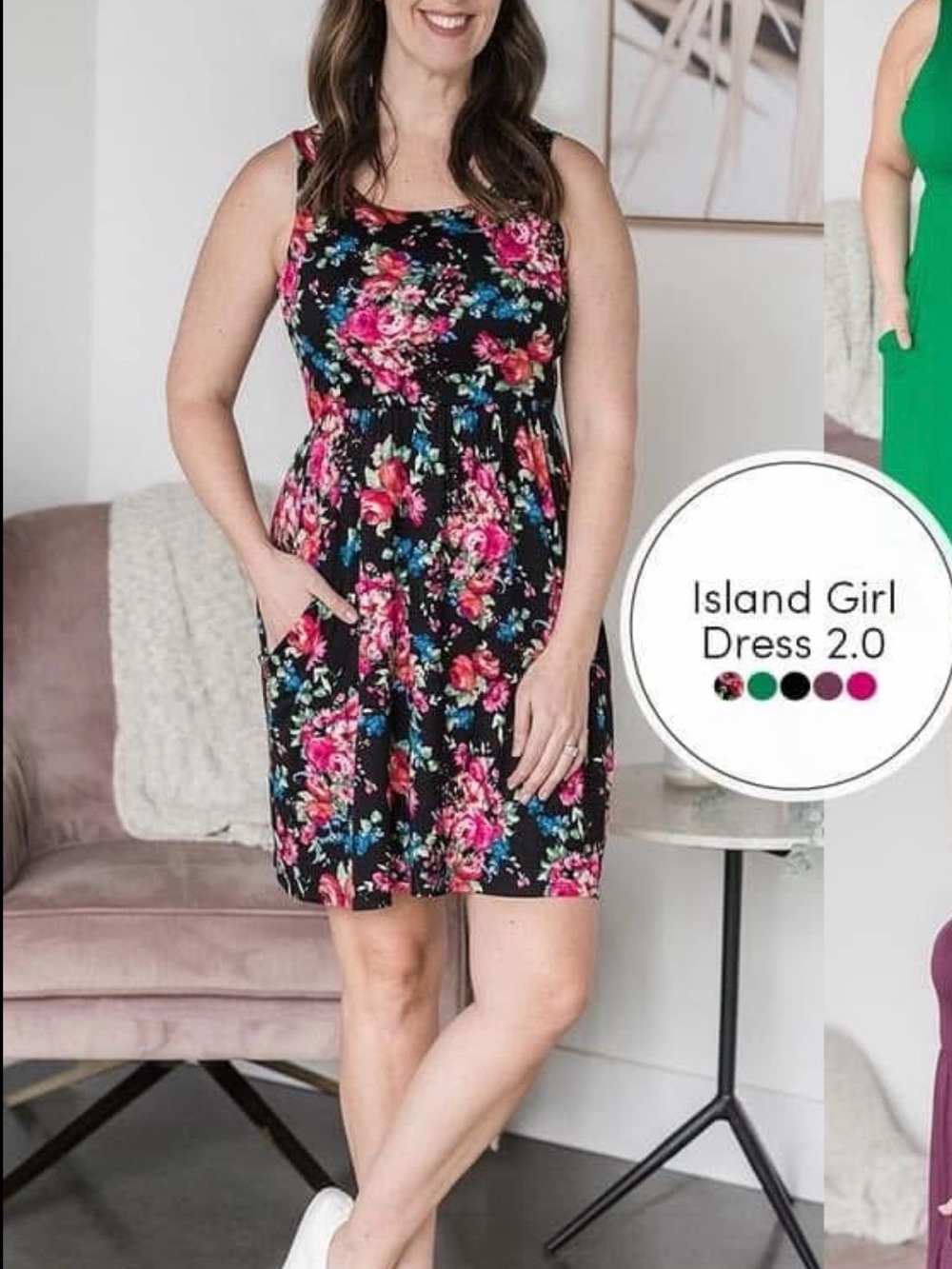 Island Girl Dress 2.0 (NWT) Black Floral *Lots of Stretch